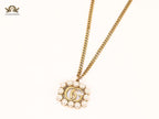 Rustic double g with pearls chain