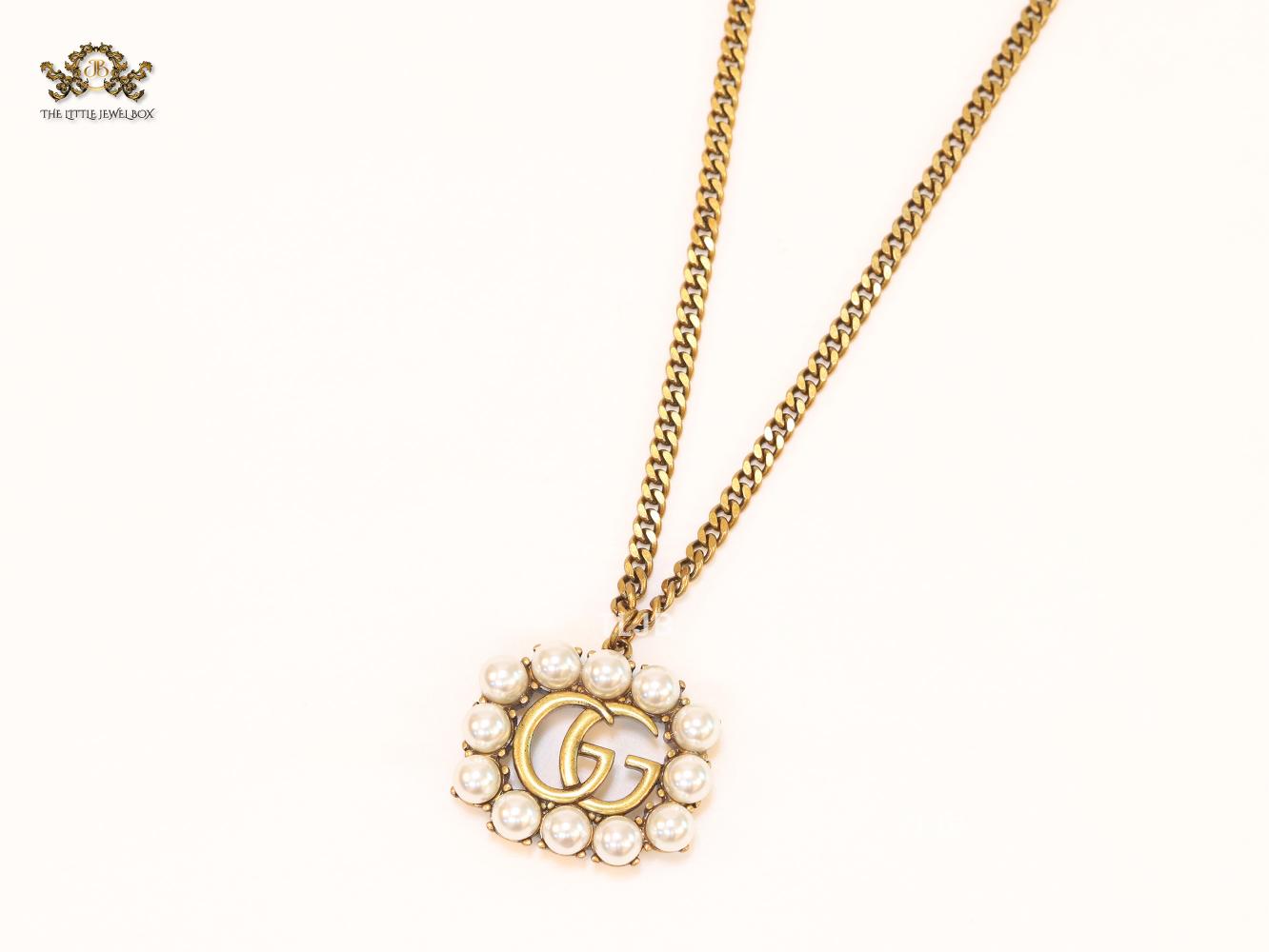 Rustic double g with pearls chain