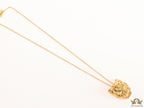 Gold plated chain necklace with Golden 3D Panther face pendant