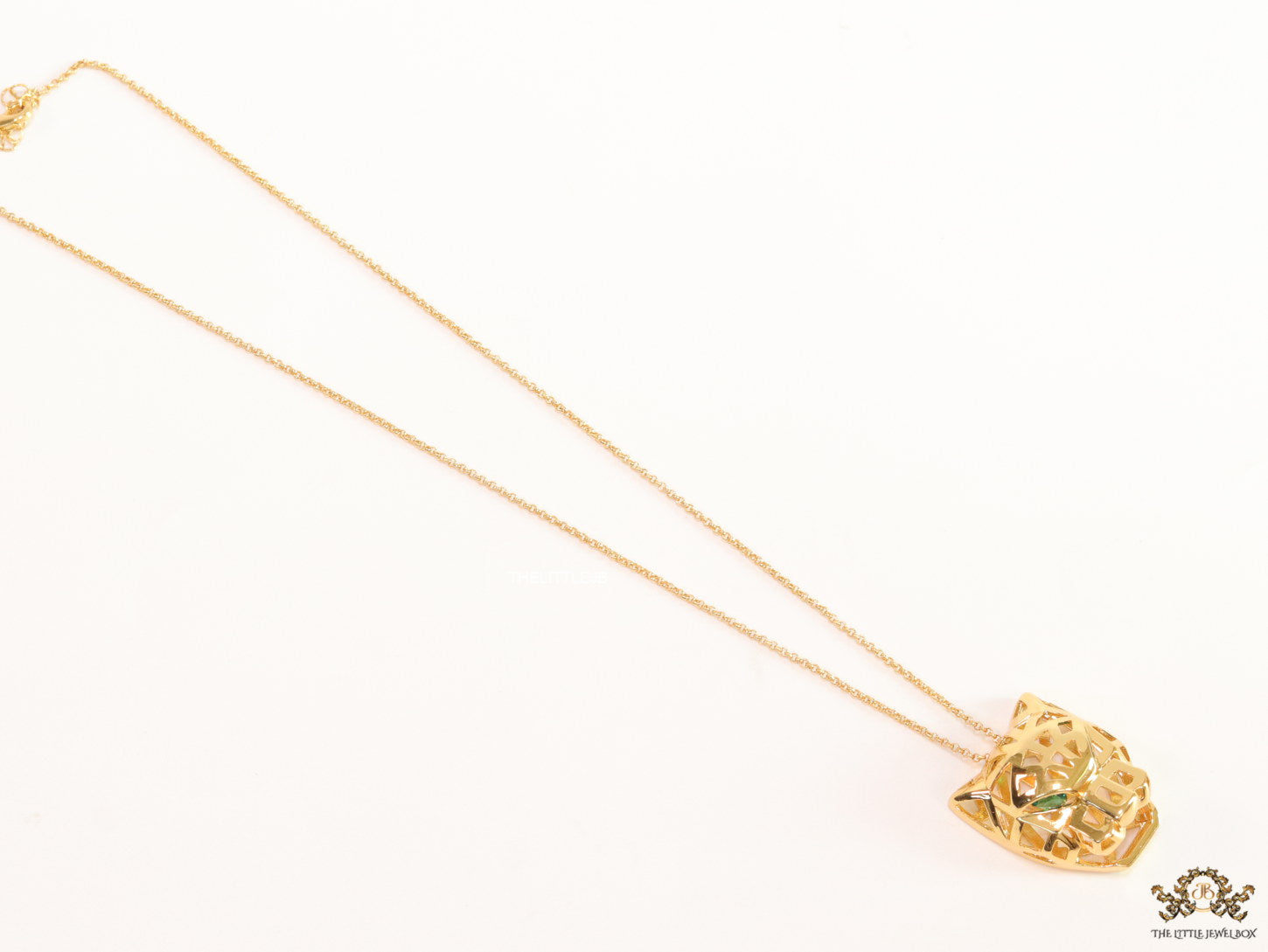 Gold plated chain necklace with Golden 3D Panther face pendant