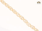 Alphabet V CZ and gold link chain