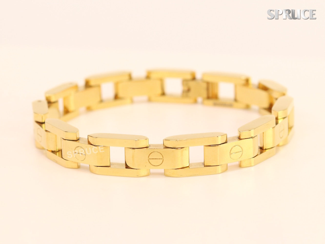 Wide link chain Gold Bracelet