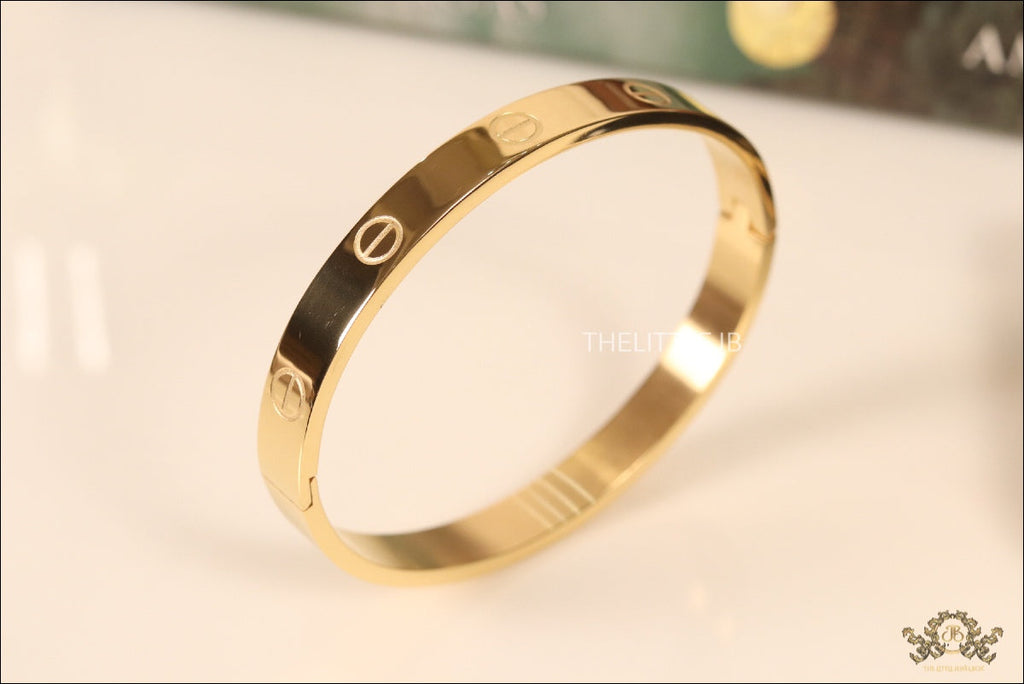 Gold plated bracelet for men's with screws