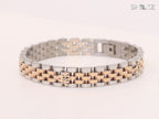Alphabet R Rose-Gold and Platinum link chain Bracelet
