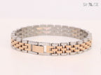 Alphabet R Rose-Gold and Platinum link chain Bracelet
