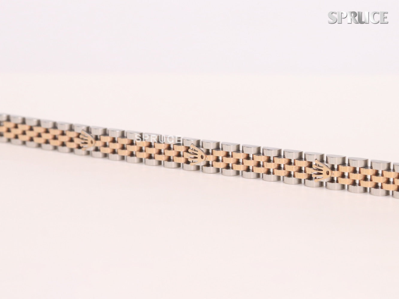Alphabet R Rose-Gold and Platinum link chain Bracelet