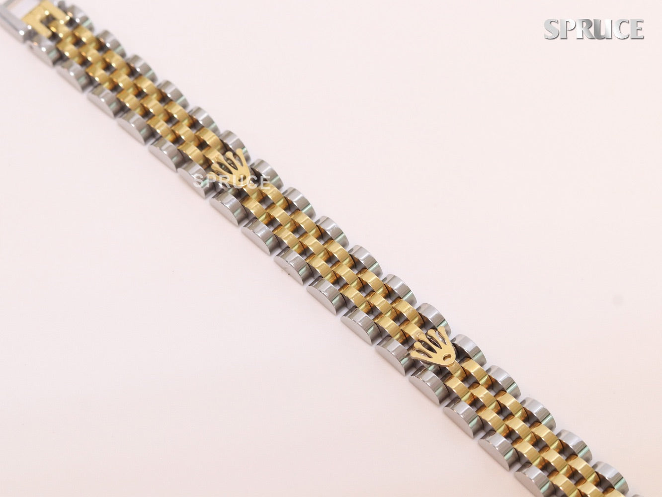 Alphabet R Gold and Platinum link chain Bracelet