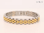 Alphabet R Gold and Platinum link chain Bracelet