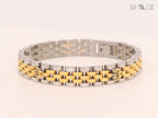 Alphabet R Gold and Platinum link chain Bracelet