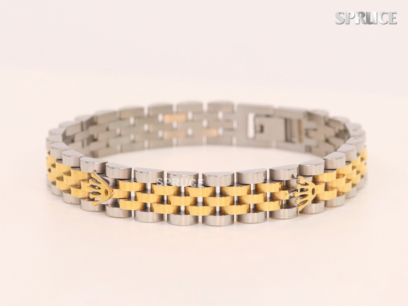 Alphabet R Gold and Platinum link chain Bracelet