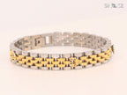 Alphabet R Gold and Platinum link chain Bracelet