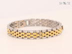 Alphabet R Gold and Platinum link chain Bracelet