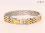Alphabet R Gold and Platinum link chain Bracelet