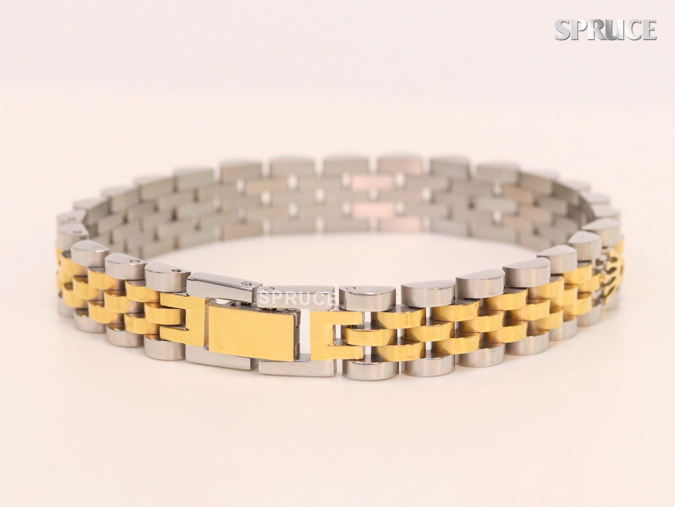 Alphabet R Gold and Platinum link chain Bracelet
