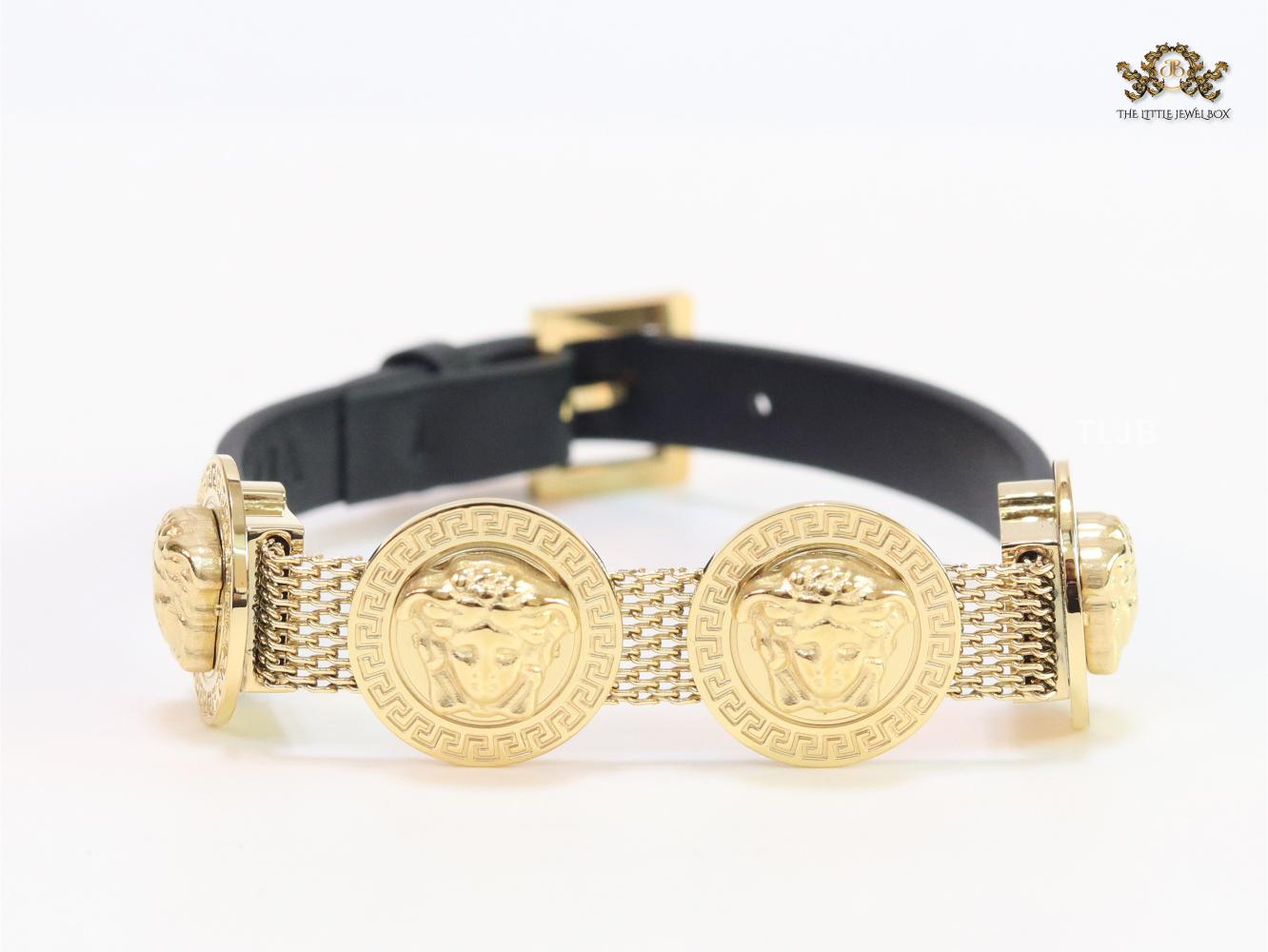 Black medusa belted bracelet