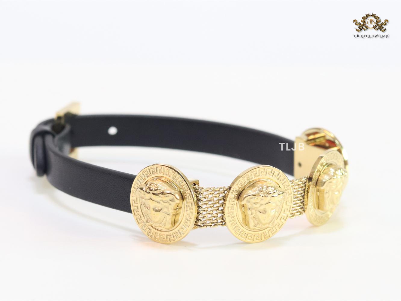 Black medusa belted bracelet