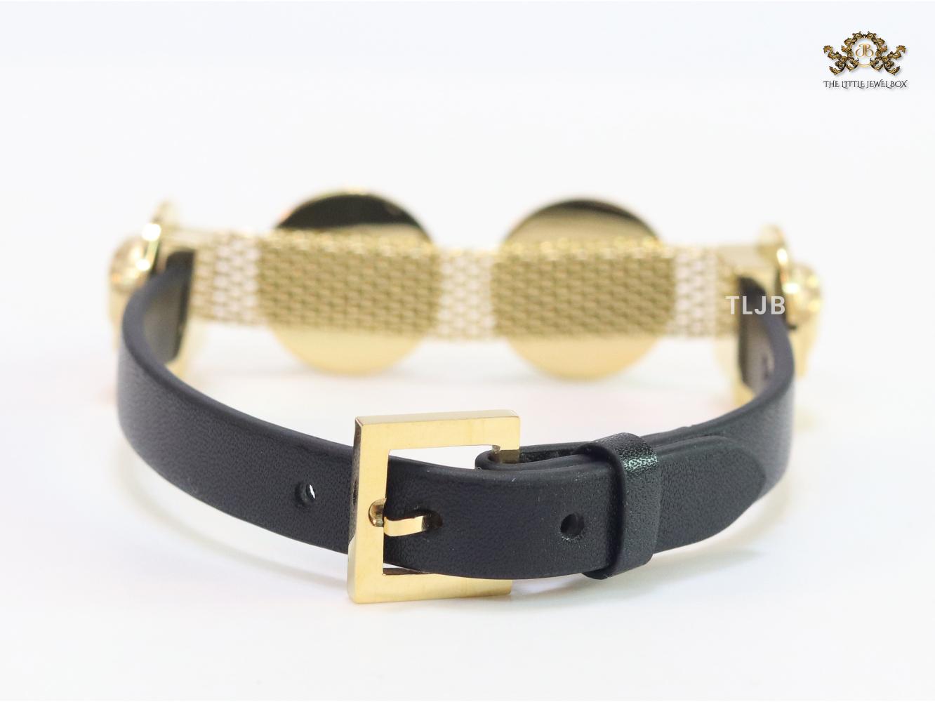Black medusa belted bracelet