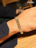 Alphabet R Gold and Platinum link chain Bracelet