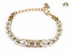 Uncut Cz rustic Alphabet CD bracelet