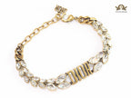 Uncut Cz rustic Alphabet CD bracelet