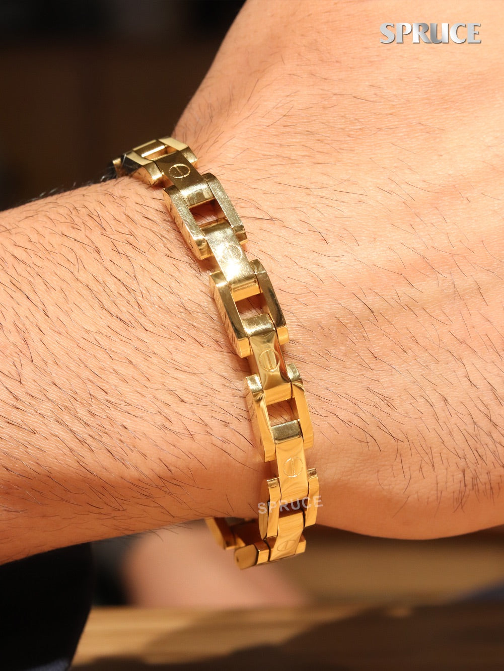 Wide link chain Gold Bracelet