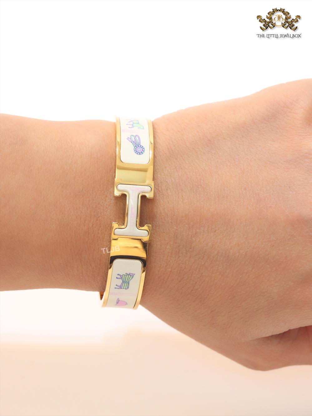 Alphabet H multi coloured bracelet