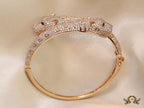Rose gold plated cz twin panther bracelet