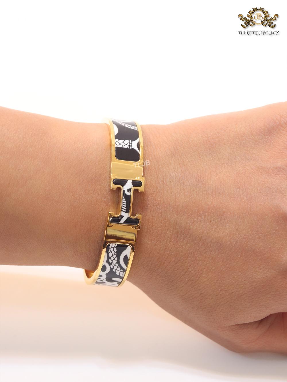 Alphabet H B&W bracelet