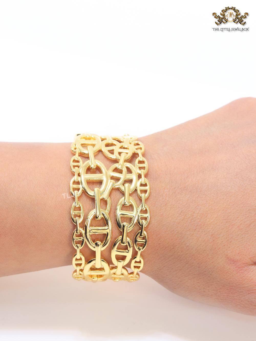 Chunky link chain alphabet bracelet