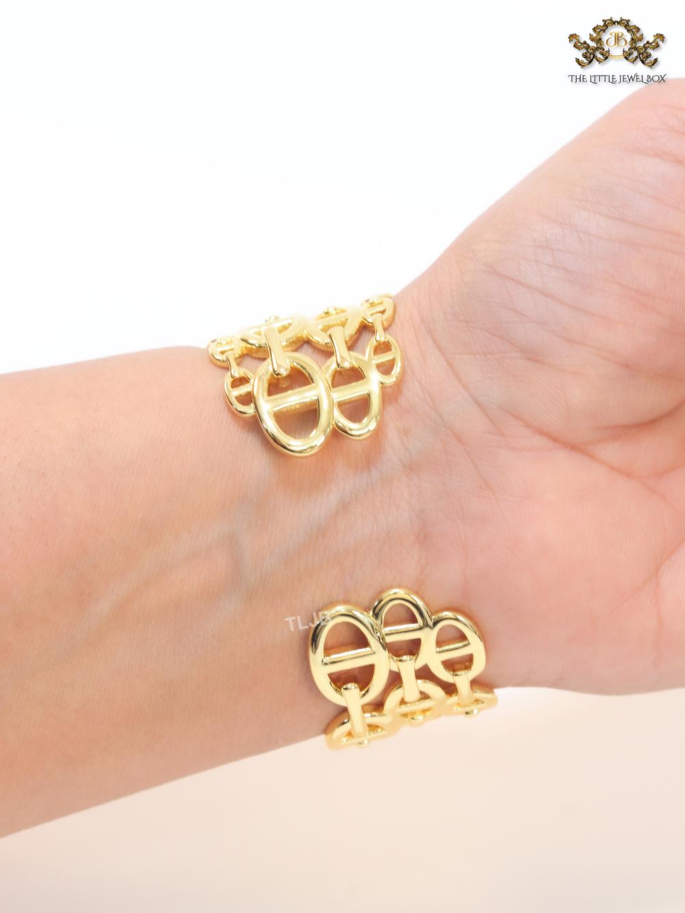 Chunky link chain alphabet bracelet