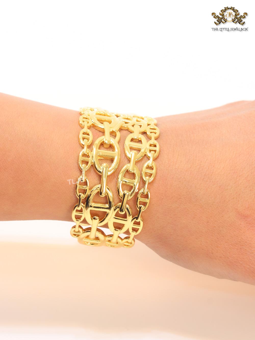 Chunky link chain alphabet bracelet