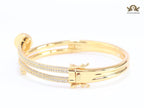 Gold & Cz nail openable bracelet