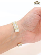 Double F gold and cz bracelet