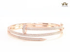 Rose gold & Cz nail openable bracelet
