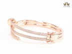 Rose gold & Cz nail openable bracelet