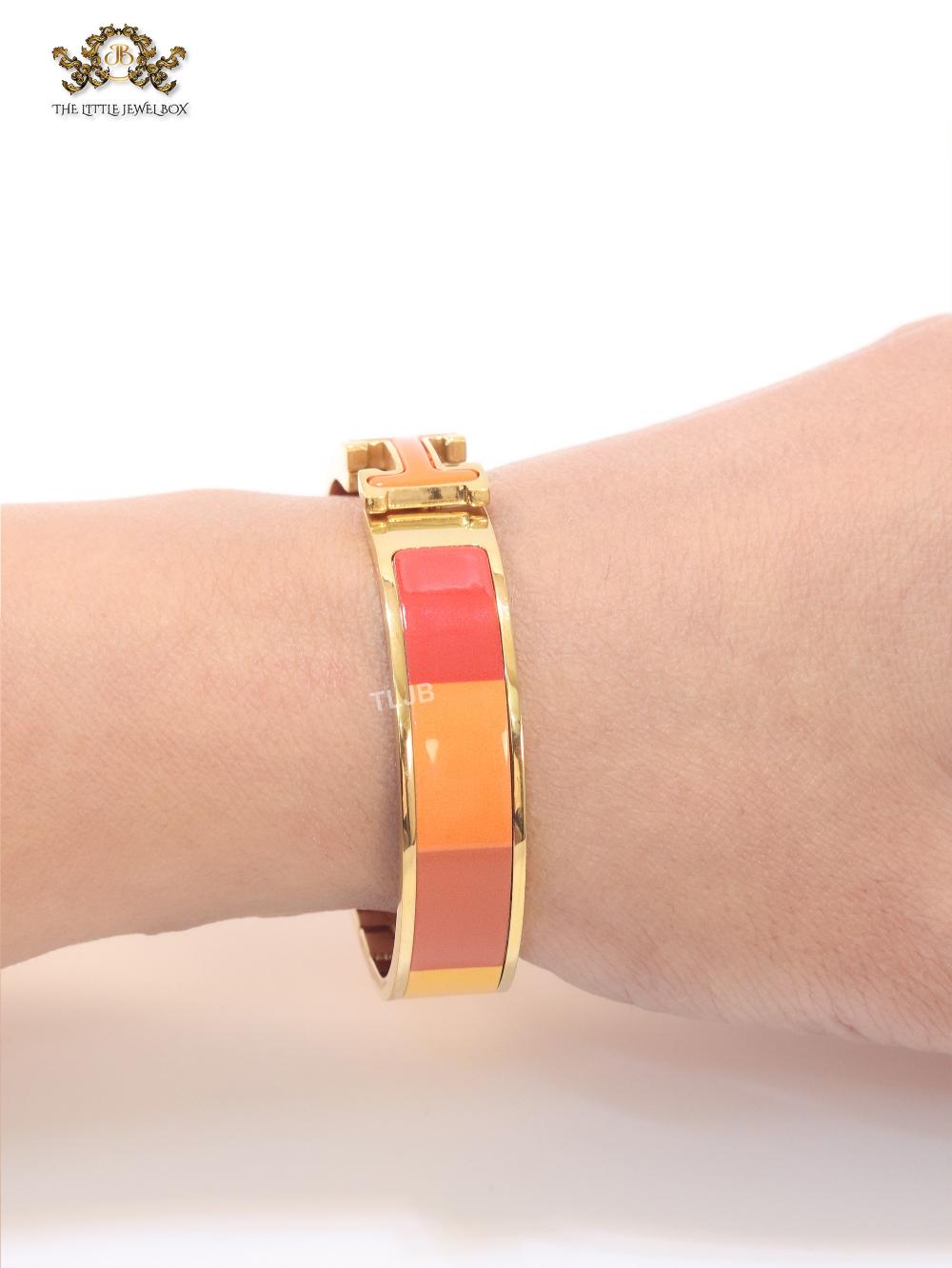 Alphabet H red and orange bracelet