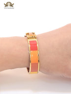 Alphabet H red and orange bracelet