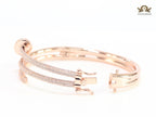Rose gold & Cz nail openable bracelet