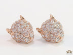 Panther head stud earrings in rose gold and cz