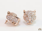 Panther head stud earrings in rose gold and cz