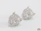 Panther head stud earrings in platinum and cz
