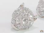Panther head stud earrings in platinum and cz