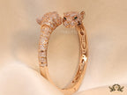 Rose gold cz twin panther bracelet