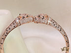 Rose gold cz twin panther bracelet