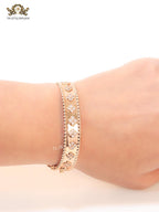 Rose gold clover motif CZ bracelet