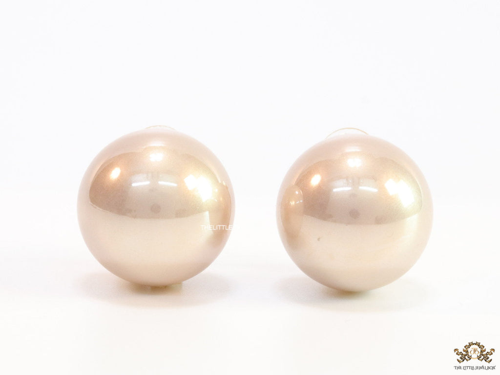 25 mm Simple onion peach round pearl studs