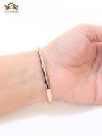 Alphabet CD rose gold and pearl bracelet