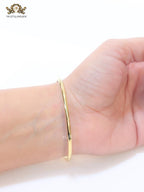 Alphabet T MOP and gold sleek bracelet