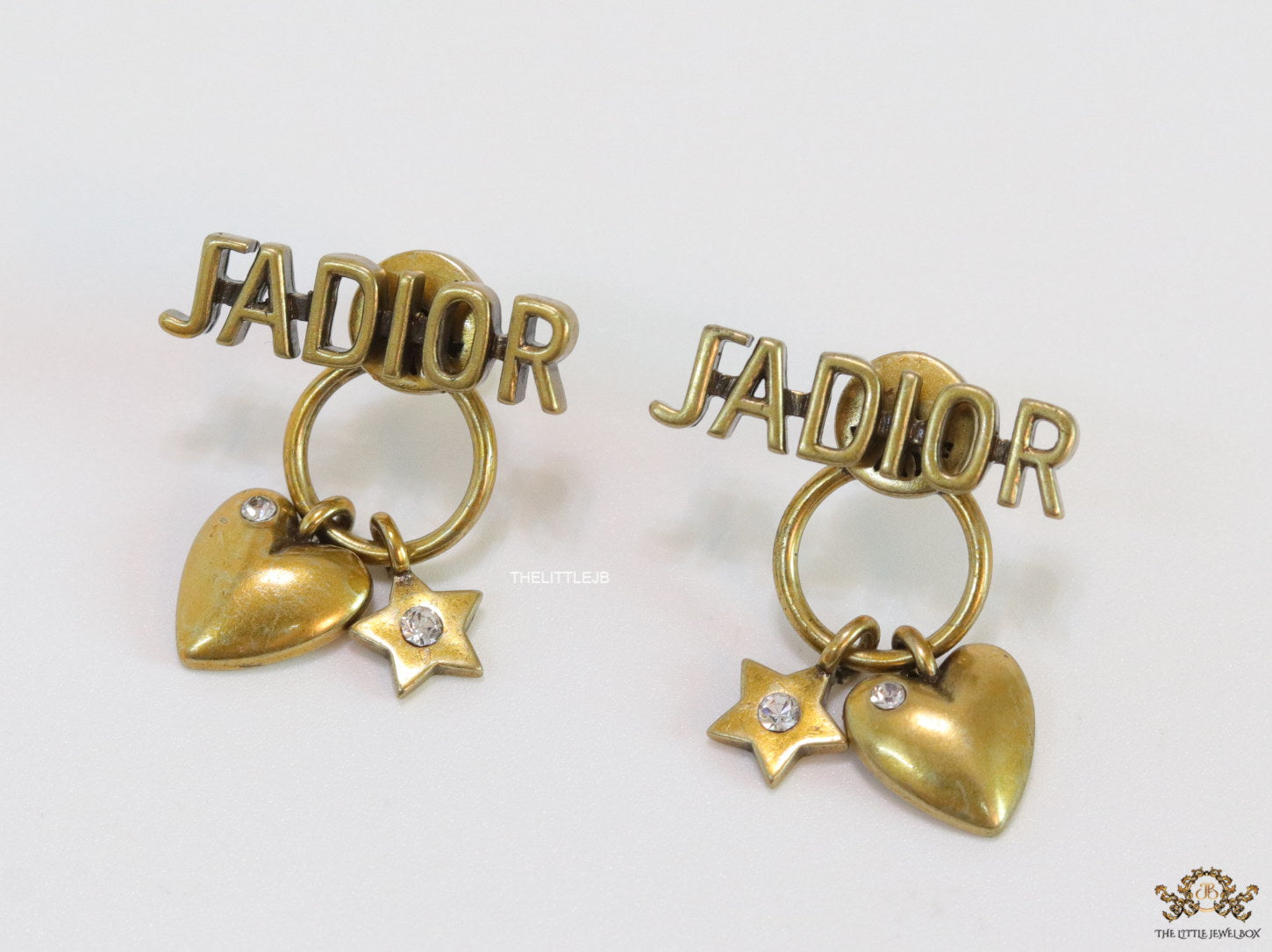 Golden alphabet and charm earrings