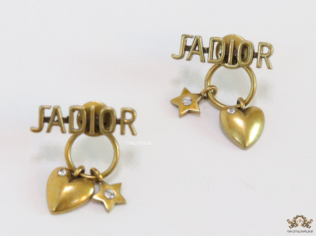 Golden alphabet and charm earrings